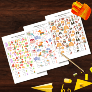 I Spy Activity Sheets - Set of 8 | Printable Seek and Find Game | Digital Download