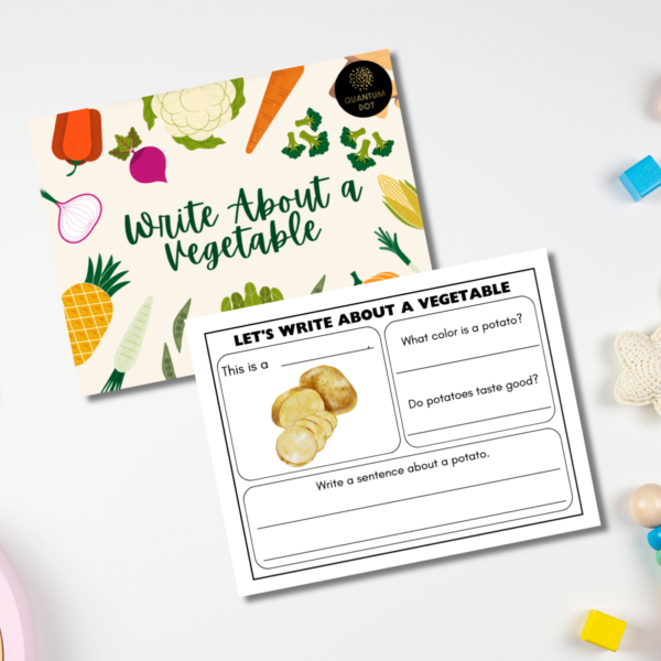 Write About a Vegetable – Fun Writing & Drawing Printable Worksheets for Kids | Kindergarten & Early Learning Activity Pack | PDF Download