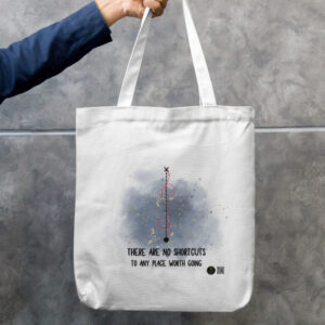 “No Shortcuts” Motivational Canvas Tote Bag (Zipper)