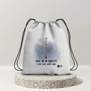 No Shortcuts Inspirational Drawstring Bag