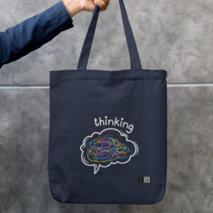 Thinking - Dark Tote Bag Zipper