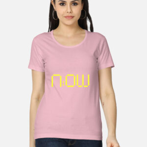 "NOW" Motivational Quote T-Shirt – Minimalist Bold Text Design