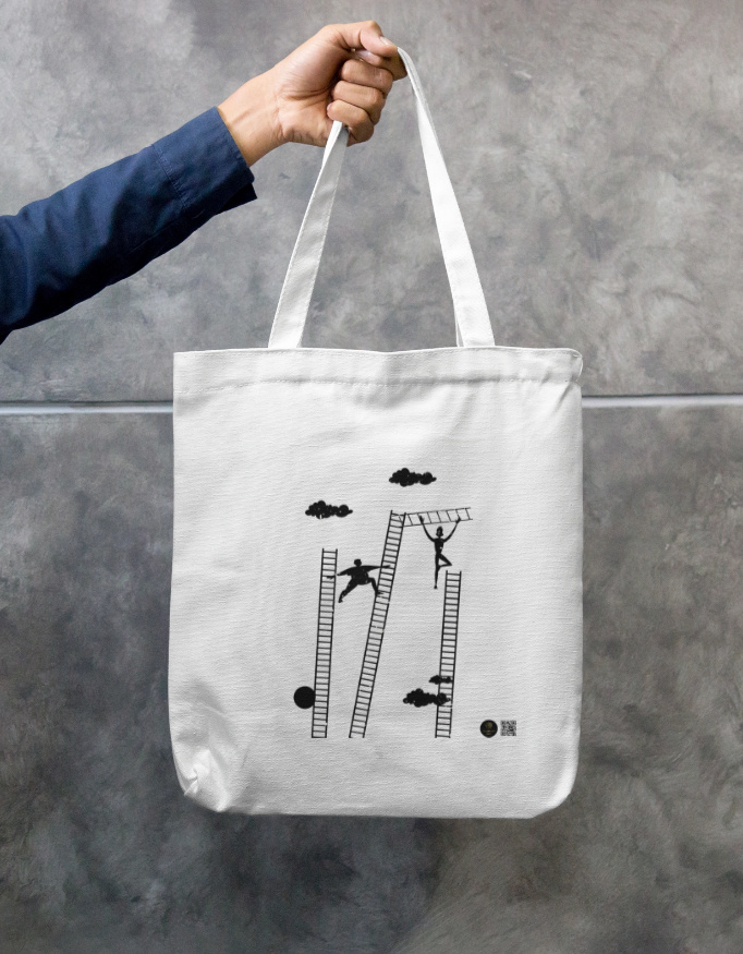Up The Ladder - Tote Bag Zipper - Image 2