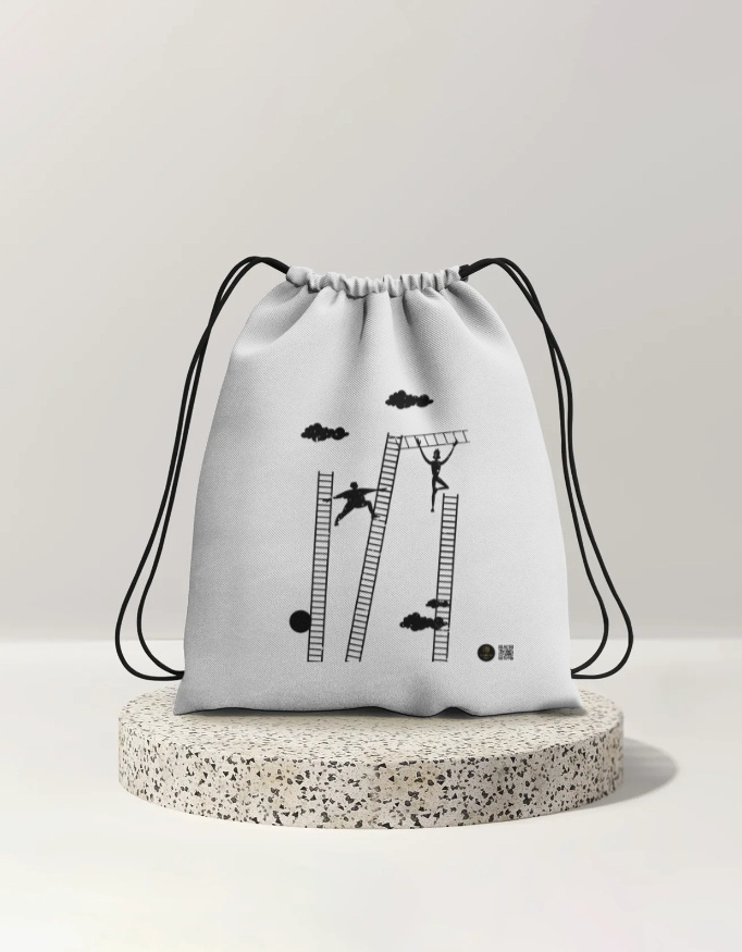Up The Ladder - Drawstring Bag