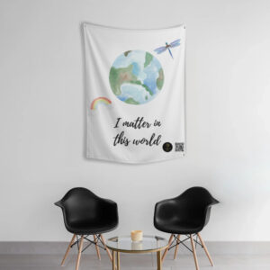"I Matter in This World" – Inspirational Wall Tapestry | 26x36in, Soft Fabric | Metal Grommets for Easy Hanging, Tapestry