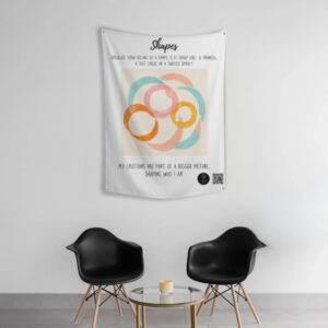 "Minimalist Harmony" Abstract Shapes Tapestry – 26" x 36" | Tapestry