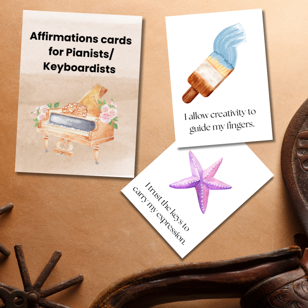 Affirmation Cards for Pianists & Keyboardists – 30 Printable Mindset Cards for Musicians