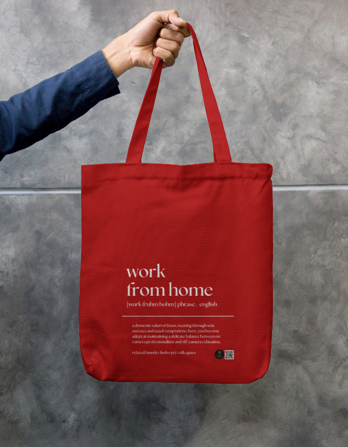 "Work From Home” Quirky Office Quote Tote Bag Zipper - Image 5