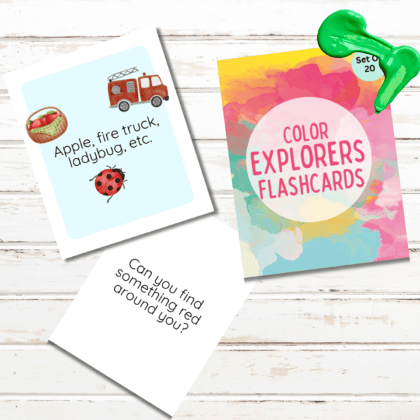 Color Explorers Flashcards – 20 Printable Cards for Kids to Learn & Play with Colours (Digital PDF)