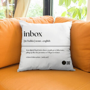 “Inbox” Quirky Office Quote Unisex AOP Cushion Cover