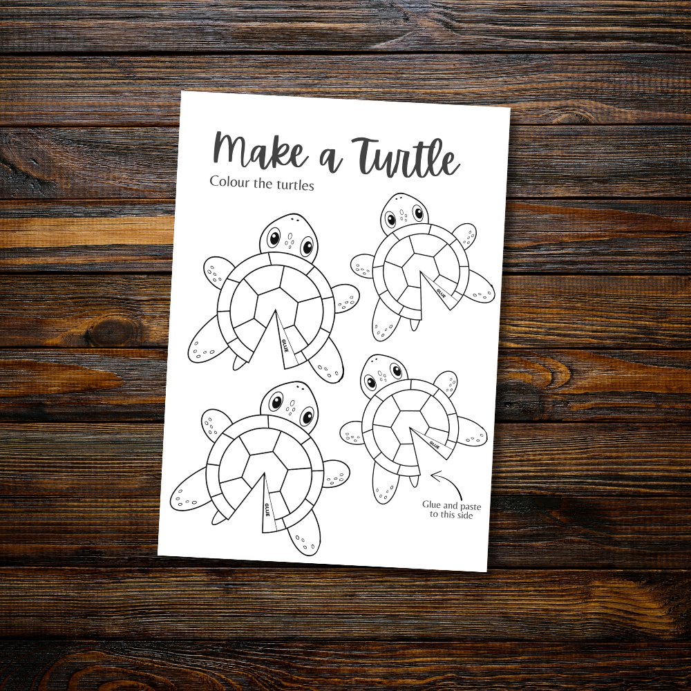 Make a Turtle – Cut & Paste Animal Craft for Kids (Printable PDF)