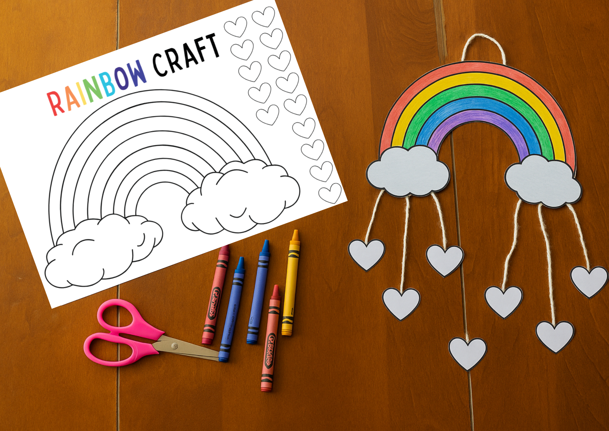 Rainbow Mobile Printable Craft – DIY Kids Activity (Printable PDF)