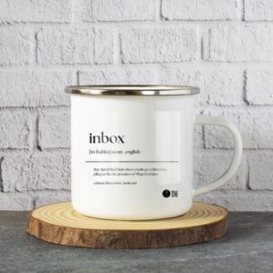 “Inbox” Quirky Office Quote White Enamel Mugs