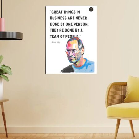 “Great Things in Business Are Never Done by One Person.” Steve Jobs Motivational Poster