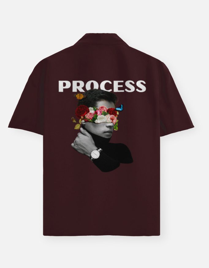 ‘PROCESS’ Graphic Unisex Oversized Shirt – Premium 240 GSM Cotton | Streetwear Aesthetic | Multiple Dark Colours - Image 4
