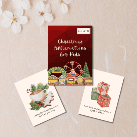 Christmas Affirmation Cards for Kids – Set of 20 | Printable Digital Download | Positive Holiday Mindfulness Cards for Children