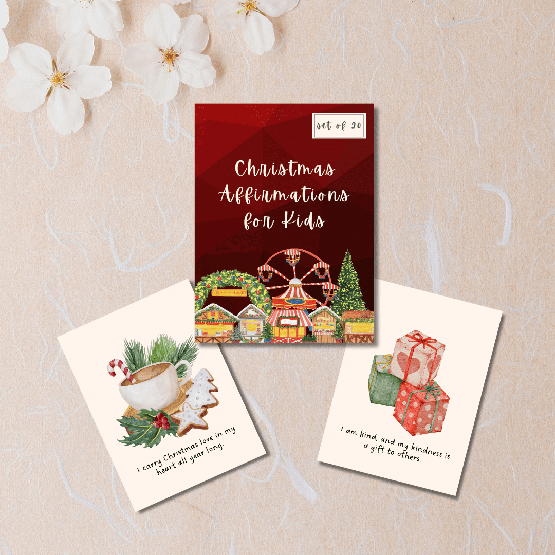 Christmas Affirmation Cards for Kids – Set of 20 | Printable Digital Download | Positive Holiday Mindfulness Cards for Children