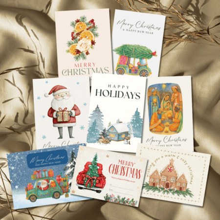 Mega Christmas Card Bundle – Set of 16 Printable Greeting Cards | Digital Download