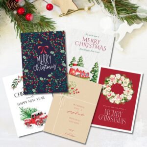 Christmas Greeting Cards Bundle | 25 Printable Holiday Cards | 5x7” Digital Download | Festive Xmas Card Set | Instant Download