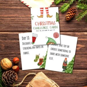 Festive Christmas Challenge Cards for Kids – 25 Fun Holiday Activities and Kindness Prompts