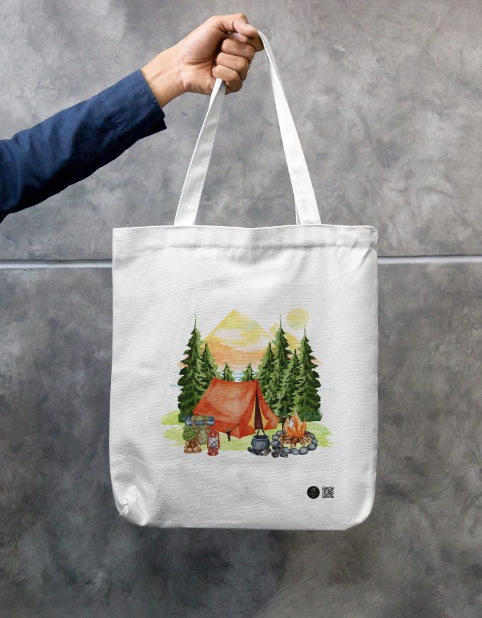 Camp Escape Canvas Tote Bag – Zippered, Eco-Friendly & Durable - Image 2