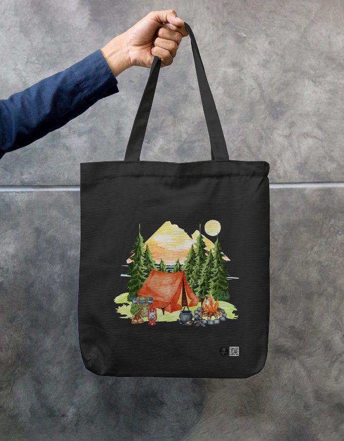 Camp Escape Canvas Tote Bag – Zippered, Eco-Friendly & Durable - Image 5