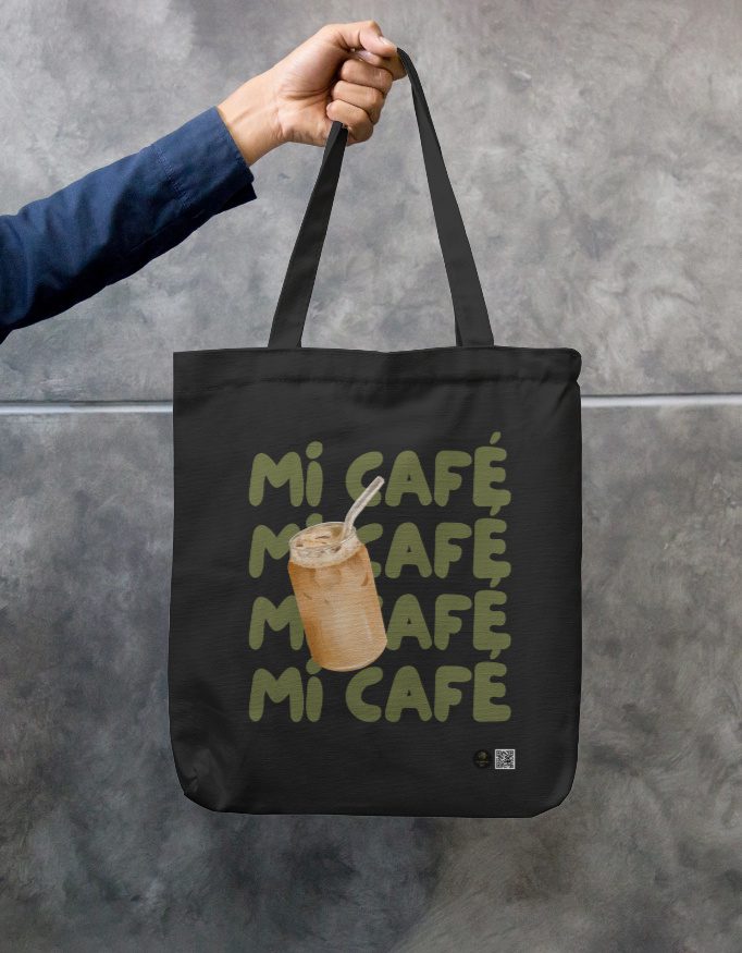 Mi Café Premium Canvas Tote Bag with Zipper | Durable 100% Cotton, Long Handles, Eco-Friendly, Everyday Carry-All - Image 3