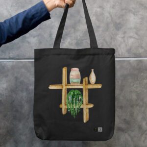 Tote Bag aWatercolour Shelf & Hanging Plant Tote Bag – Eco-Friendly Cotton Zipper Tote