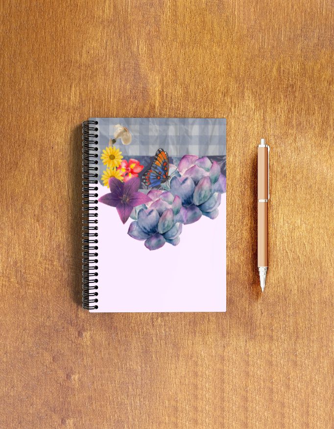 Floral Bloom A5 Spiral Notepad – 120 Unruled Pages | Artistic Stationery for Journaling, Ideas & Daily Notes