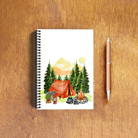 Camping Adventure Spiral Notebook – Ruled & Unruled Options (A5)