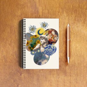 Art Collage Spiral Notebook – Ruled & Unruled Options | A5 Wire-Bound Premium Writing Journal