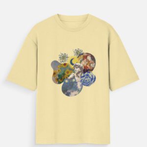 Unisex Oversized Standard T-Shirt – Artistic Collage Print | 100% Cotton Streetwear Tee