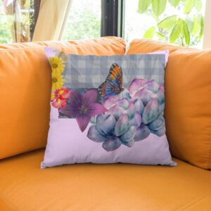 Floral Bloom AOP Cushion Cover – 16×16 inch | Vibrant All-Over Print | Soft, Stretchable & Premium Finish
