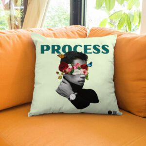 Process AOP Cushion Cover – Modern Artistic Portrait Cushion 16*16 inch | Home Decor Accent for Sofa, Bed & Living Room