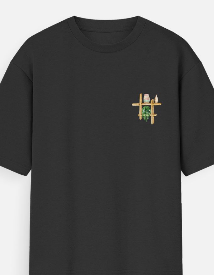 Minimal Watercolour Shelf Pocket Tee – Unisex Oversized Standard T-Shirt - Image 4
