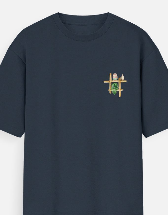 Minimal Watercolour Shelf Pocket Tee – Unisex Oversized Standard T-Shirt