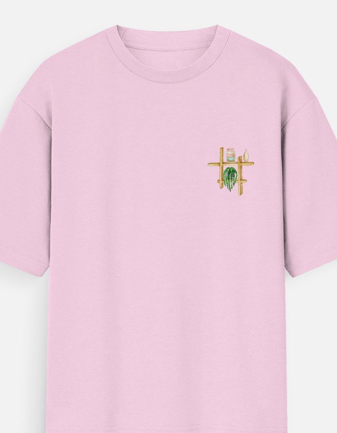 Minimal Watercolour Shelf Pocket Tee – Unisex Oversized Standard T-Shirt - Image 6