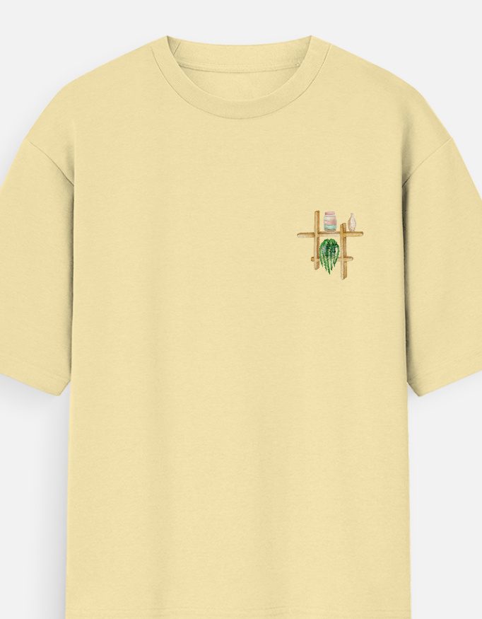 Minimal Watercolour Shelf Pocket Tee – Unisex Oversized Standard T-Shirt - Image 2
