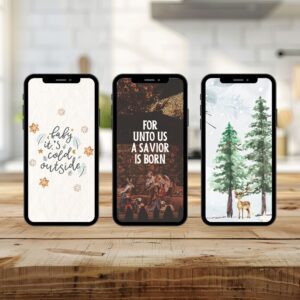 Christmas Phone Wallpaper Bundle – 50 Festive PNG Backgrounds | Holiday Aesthetic Mobile Wallpapers