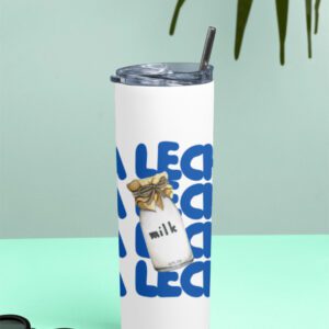 La Leche Stainless Steel Tumbler Bottle | 304 Steel, Double-Wall Insulated, Splash-Proof Lid & Metal Straw | Keeps Drinks Hot & Cold