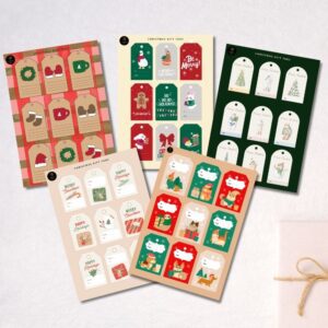 Printable Xmas Gift Tag Collection | 5 A4 Pages | Modern & Classic Holiday Tags | Digital Download