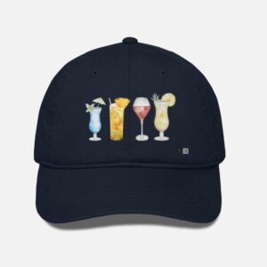 Cocktail Baseball Cap – Navy Blue | Premium Cotton Drill, Adjustable Fit, Stylish Casual Hat